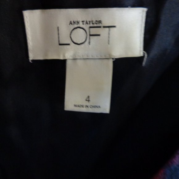 ANN TAYLOR LOFT BLACK SLEEVELESS COTTON STRETCH SHEATH DRESS SZ 4 - Picture 4 of 4